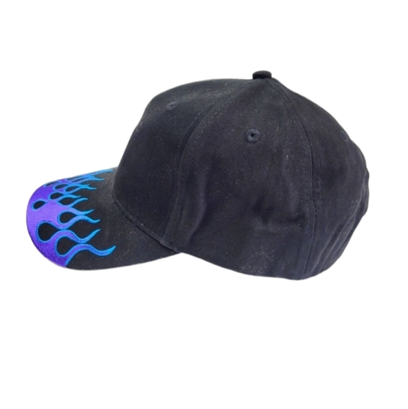 CSI Black with Blue & Purple Iron Cross and Flames Adjustable - Picture 4 of 9